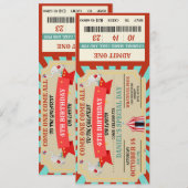 Zirkus-Abenteuer-Geburtstags-Ticket (Vorne/Hinten)