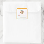 Zirkus-Affen-Geschenklabel Quadratischer Aufkleber (Tasche)