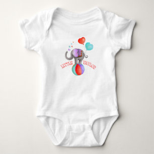 Zirkus-Aquarellname des wunderlichen Elefanten Baby Strampler