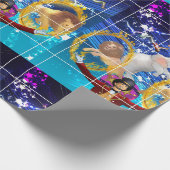 Zirkus auf blauem Hintergrund Geschenkpapier (Ecke)