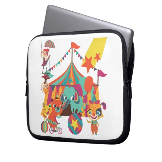 Zirkus-Ausführende Laptopschutzhülle (Vorderseite Links)