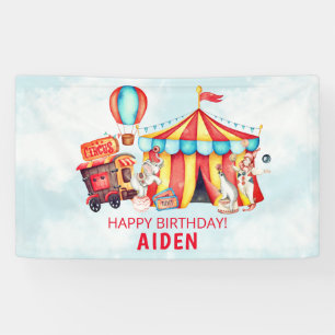 Zirkus Big Top Blue 1. Geburtstag Banner