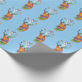 Zirkus Clown, Balancierhund und Jonglierkugeln Geschenkpapier (Ecke)