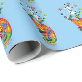 Zirkus Clown, Balancierhund und Jonglierkugeln Geschenkpapier (Rolleneckpunkt)