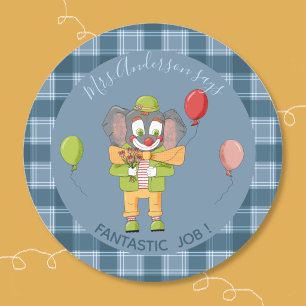 Zirkus Clown Elefant Schüler Belohnungsaufkleber Runder Aufkleber