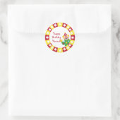 Zirkus Clown mit Sternklebern Runder Aufkleber (Tasche)