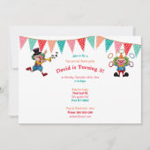 Zirkus Clowns bunter Karneval, Kinder pro Einladung (Vorderseite)