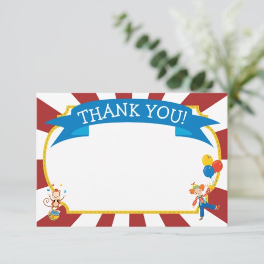 Zirkus danken Ihnen, Zirkus-Party Einladung zu (Stehend Vorderseite)