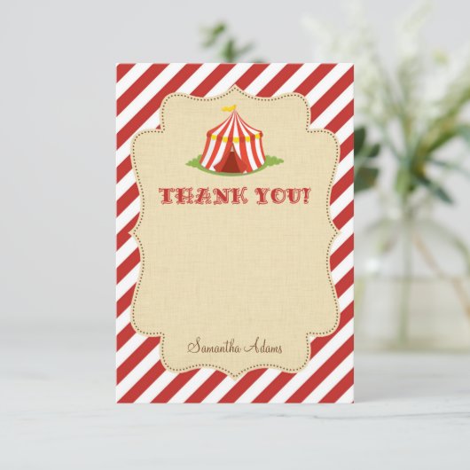 Zirkus danken Ihnen zu kardieren Dankeskarte (Stehend Vorderseite)