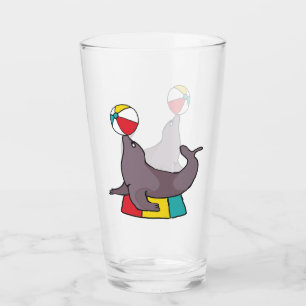 Zirkus Darstellendes Siegel Glas