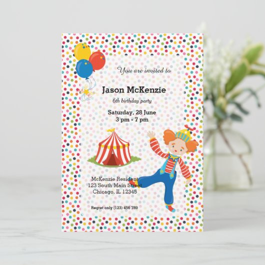 Zirkus Einladung (Stehend Vorderseite)