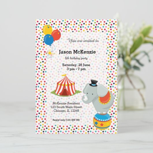 Zirkus Einladung (Stehend Vorderseite)