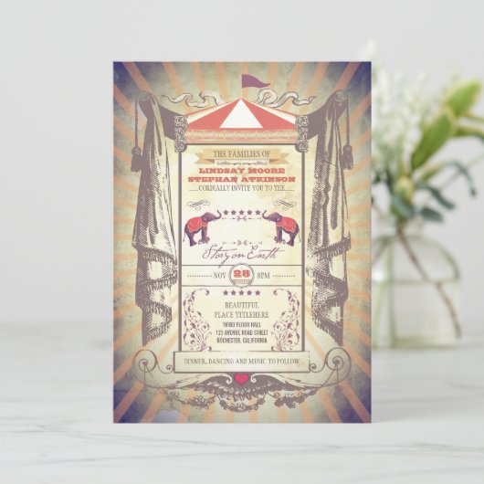 Zirkus Einladung (Stehend Vorderseite)