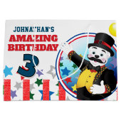 Zirkus-Eisbär-Ringmaster-Geburtstag Große Geschenktüte (Vorderseite)