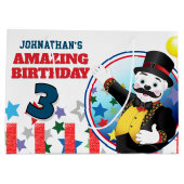 Zirkus-Eisbär-Ringmaster-Geburtstag Große Geschenktüte (Rückseite)