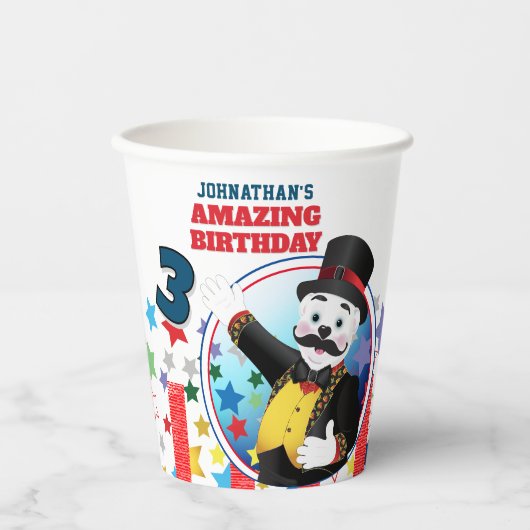 Zirkus Eisbär Ringmaster Geburtstag Pappbecher (Vorderseite)