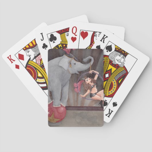 Zirkus Elefant Akrobat Spielkarte (Rückseite)