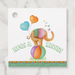 Zirkus Elefant Aquarell Babydusche Geschenkanhänger