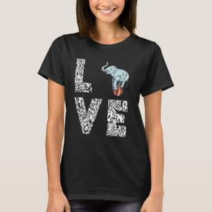 Zirkus Elefant Ball Balance Liebe Leopard Fleischf T-Shirt