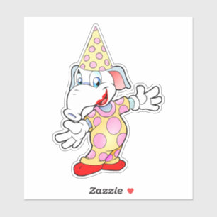 Zirkus-Elefant-Clown-Cartoon-Kunst Aufkleber