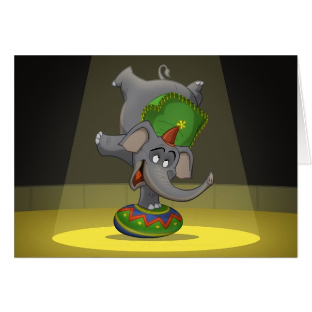 Zirkus-Elefant-Karten (Vorderseite (Horizontal))
