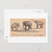 Zirkus-Elefanten Postkarte (Vorne/Hinten)