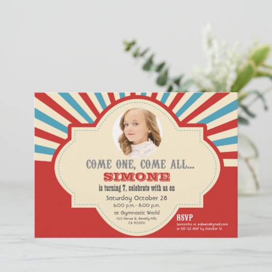 Zirkus | Geburtstag Einladung (Stehend Vorderseite)