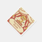 Zirkus-Geburtstagsfeier im Vintage-Stil Serviette (Ecke)
