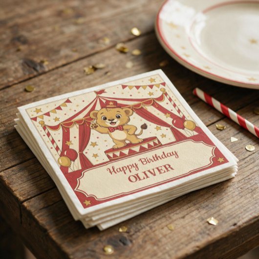 Zirkus-Geburtstagsfeier im Vintage-Stil Serviette