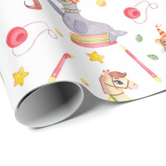 Zirkus Geschenkpapier (Rolleneckpunkt)