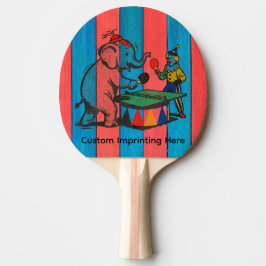 Zirkus, Holzfarben, Clown und Elefant, individuell Tischtennis Schläger