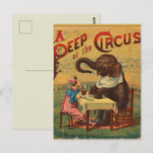 Zirkus im Vintage-Stil Postkarte (Vorne/Hinten)