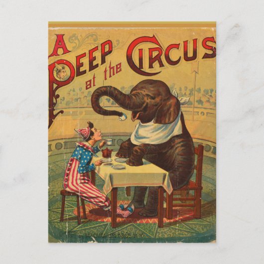 Zirkus im Vintage-Stil Postkarte (Vorderseite)