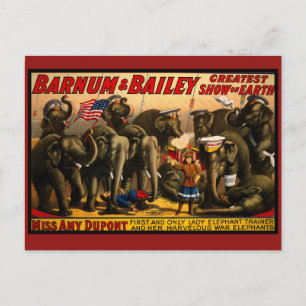 Zirkus im Vintage-Stil Postkarte