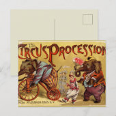 Zirkus im Vintage-Stil Postkarte (Vorne/Hinten)