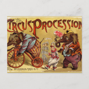 Zirkus im Vintage-Stil Postkarte