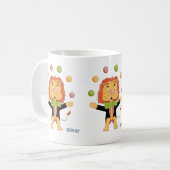 Zirkus Jongleur Löwe Kindertasse mit Namen Kaffeetasse (Vorderseite Links)