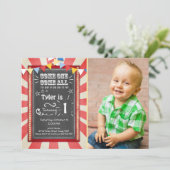 Zirkus Karneval Einladung Big Top Chalet (Stehend Vorderseite)