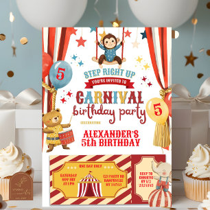 Zirkus-Karneval-Jungen-Geburtstags-Einladung Einladung
