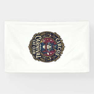 Zirkus Karneval Katze Katzen-Vater-Geschenkidee - Banner