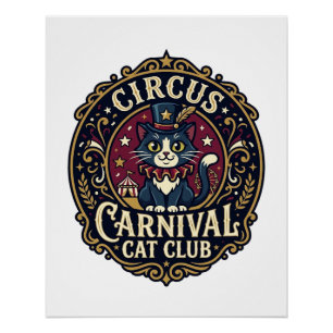 Zirkus Karneval Katze Katzen-Vater-Geschenkidee -  Poster