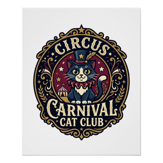 Zirkus Karneval Katze Katzen-Vater-Geschenkidee - Poster (Vorderseite)