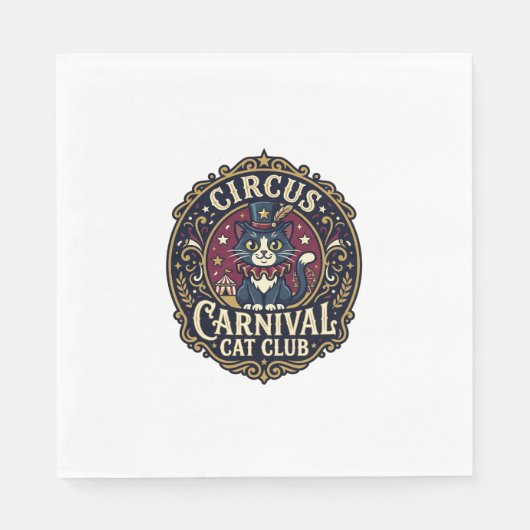 Zirkus Karneval Katze Vater Geschenkidee - Zirkus Serviette (Vorderseite)