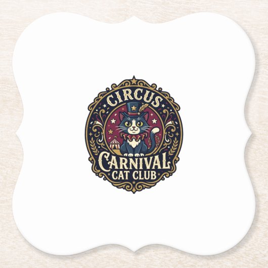 Zirkus Karneval Katze Vater Geschenkidee - Zirkus Untersetzer (Vorderseite)