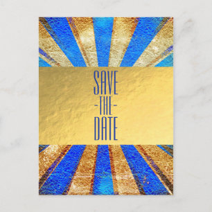 Zirkus-Karneval Royal Blau Goldfolie Party im Vint Ankündigungspostkarte