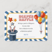 Zirkus-Karneval-Windeln Tombola-Babydusche Begleitkarte (Vorderseite)