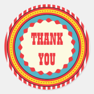 Zirkus-Karnevals-Geburtstags-Party danken Ihnen Runder Aufkleber