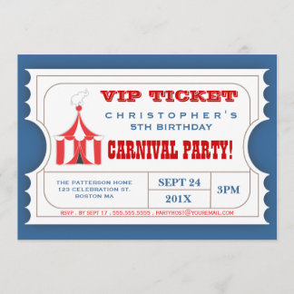 Zirkus-Karnevals-Party-Karten-Aufnahme-Einladung Einladung