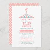 Zirkus-Karnevals-Rosa-aquamarine Einladung (Vorne/Hinten)