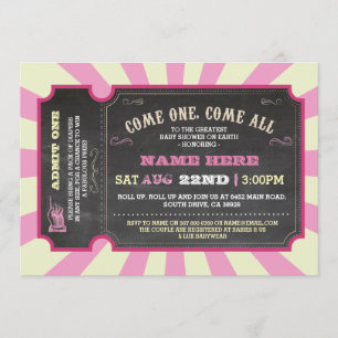 Zirkus-Karnevals-Rosa-Mädchen-Babyparty-Einladung Einladung